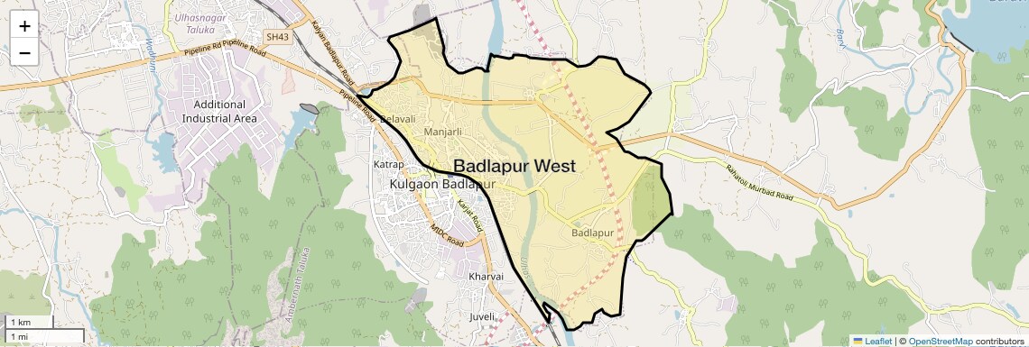 Location Map of Badlapur West, Thane