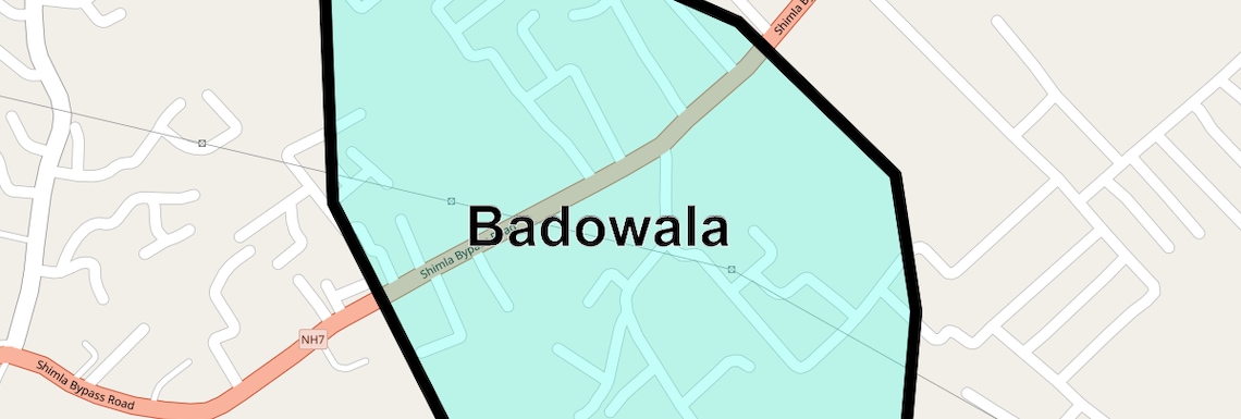 Location Map of Badowala, Dehradun