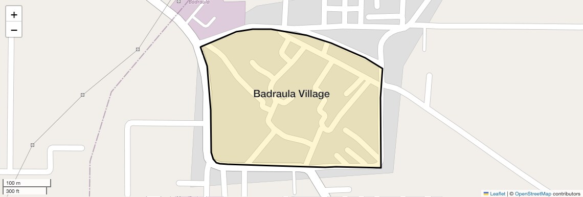 Location Map of Badraula Village, Faridabad