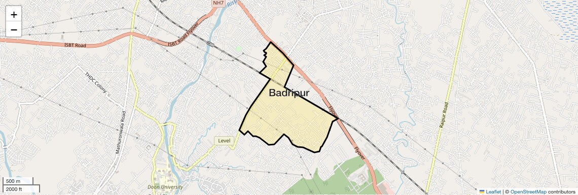 Location Map of Badripur, Dehradun