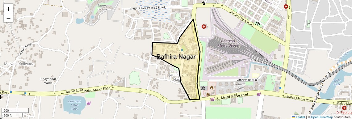 Location Map of Bafhira Nagar, Mumbai