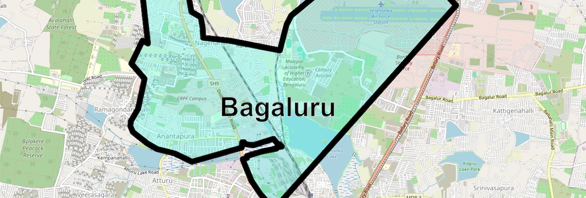 Location Map of Bagaluru, Bangalore