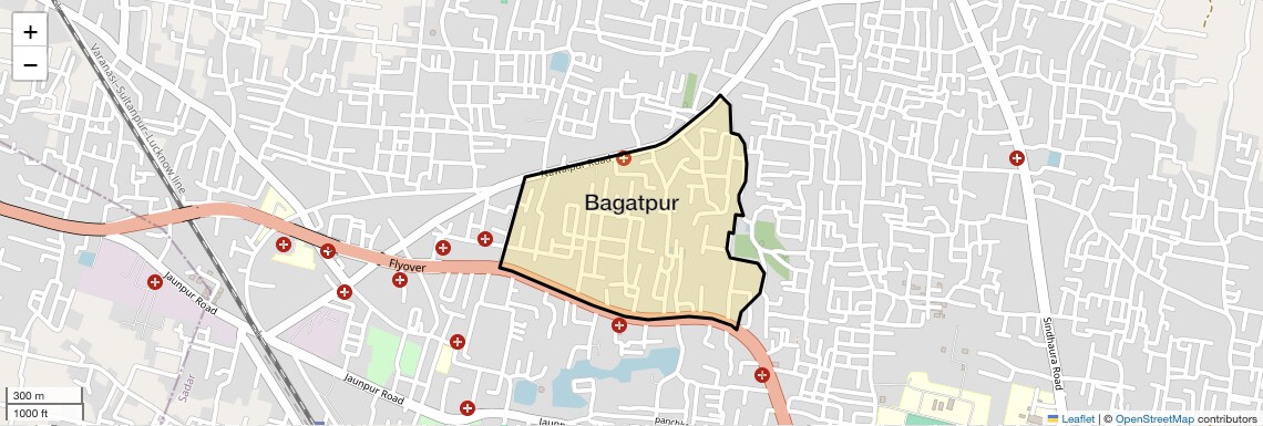Location Map of Bagatpur, Varanasi