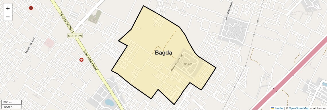 Location Map of Bagda, Agra