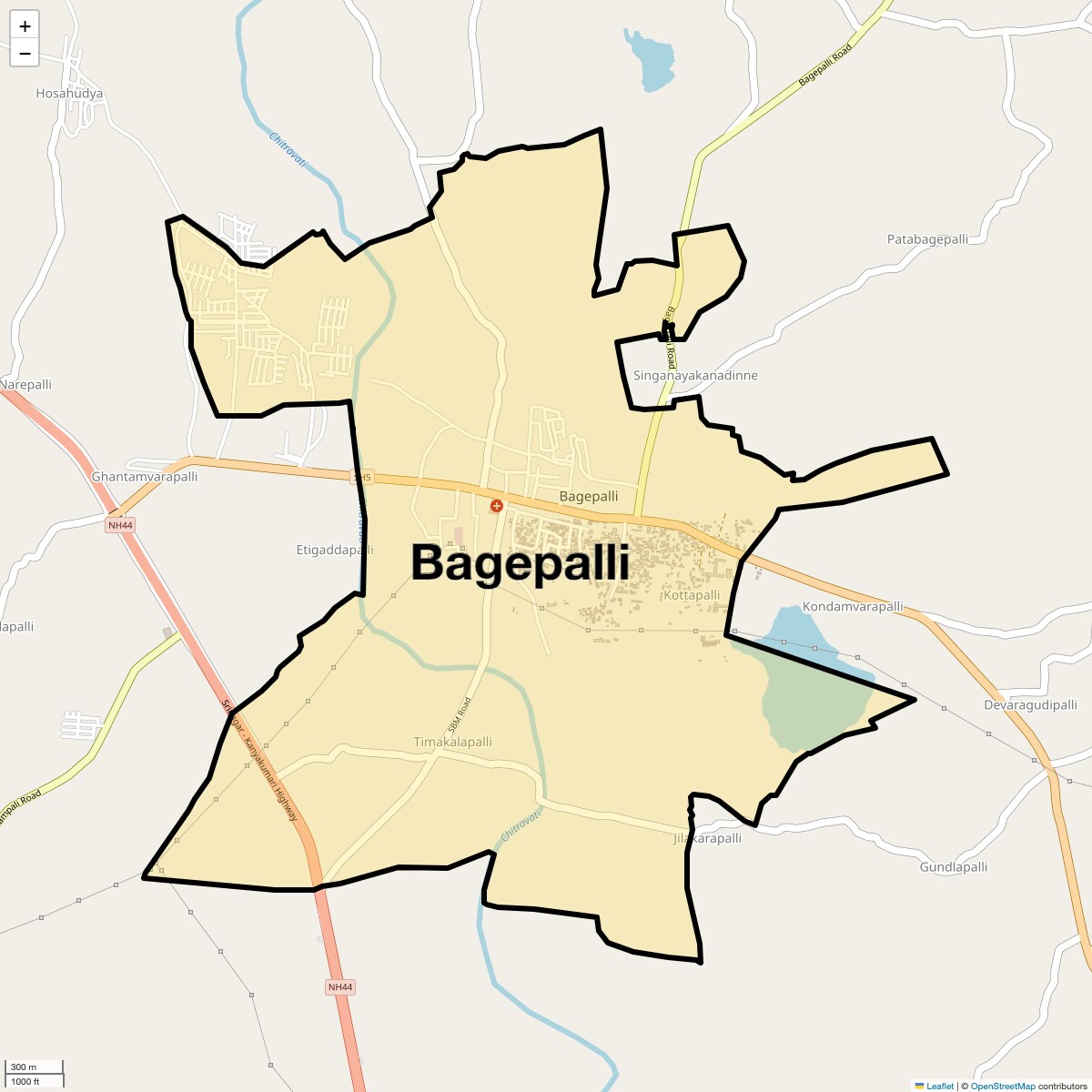 Location Map of Bagepalli, Bangalore