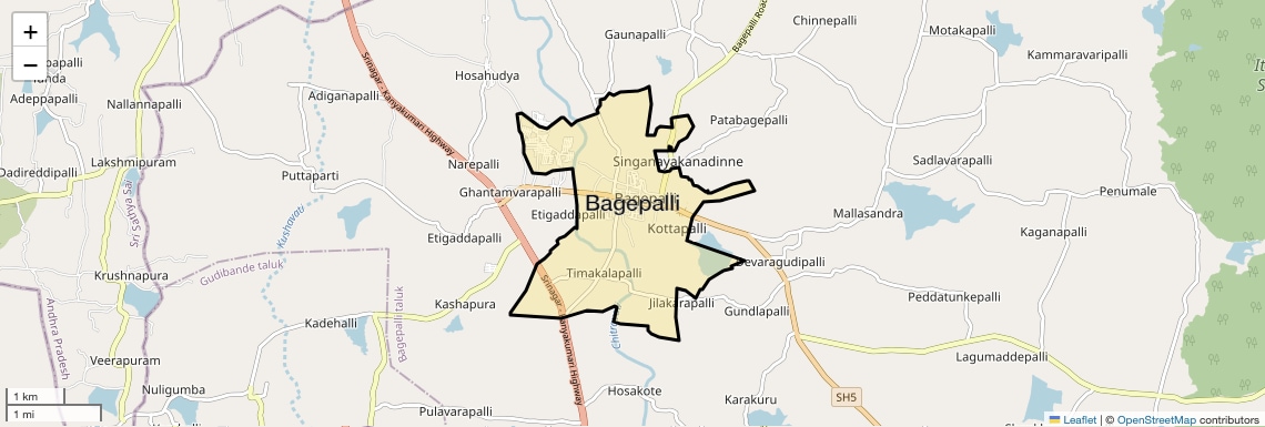 Location Map of Bagepalli, Bangalore