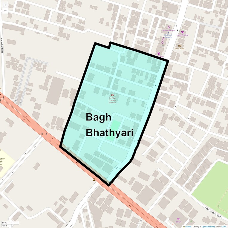 Location Map of Bagh Bhathyari