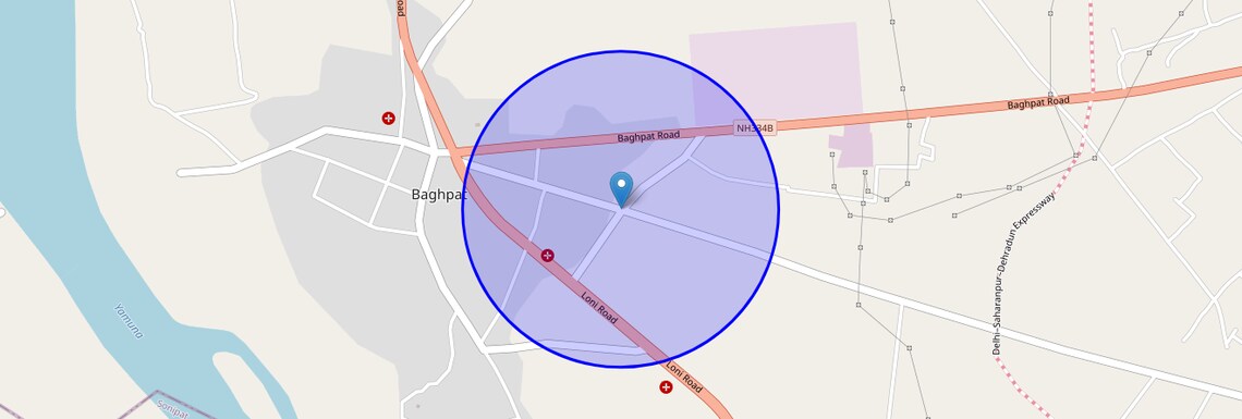 Location Map of Baghpat, Meerut