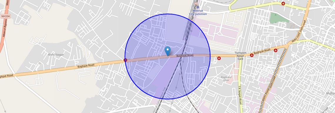 Location Map of Baghpat Road, Meerut