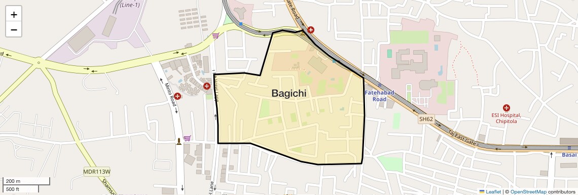 Location Map of Bagichi, Agra