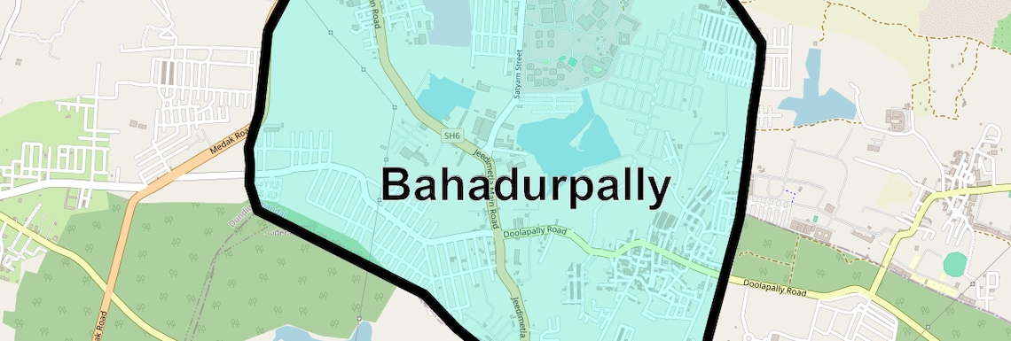 Location Map of Bahadurpally, Hyderabad