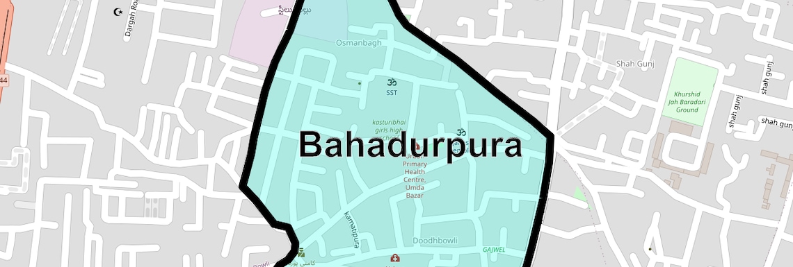 Location Map of Bahadurpura, Hyderabad