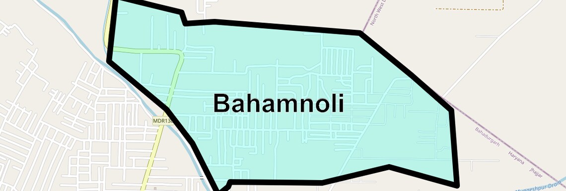 Location Map of Bahamnoli, Bahadurgarh