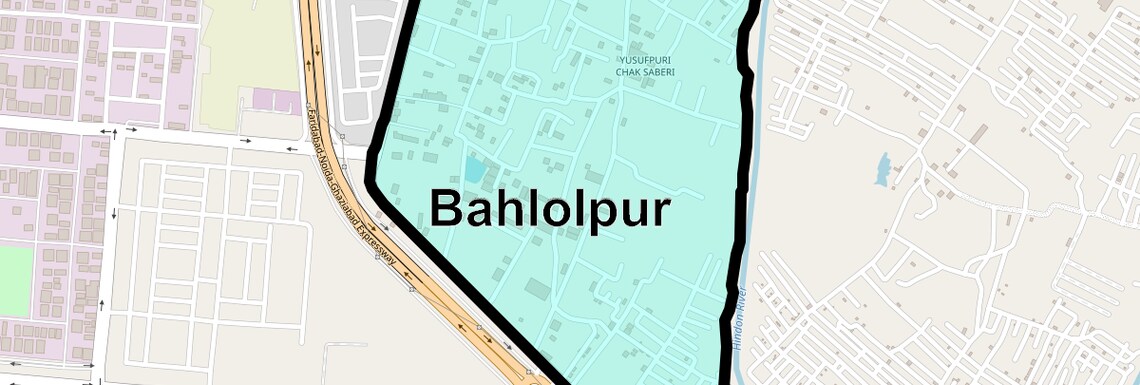 Location Map of Bahlolpur, Noida