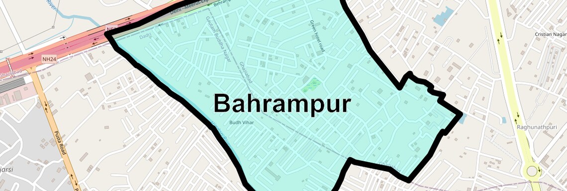 Location Map of Bahrampur, Ghaziabad