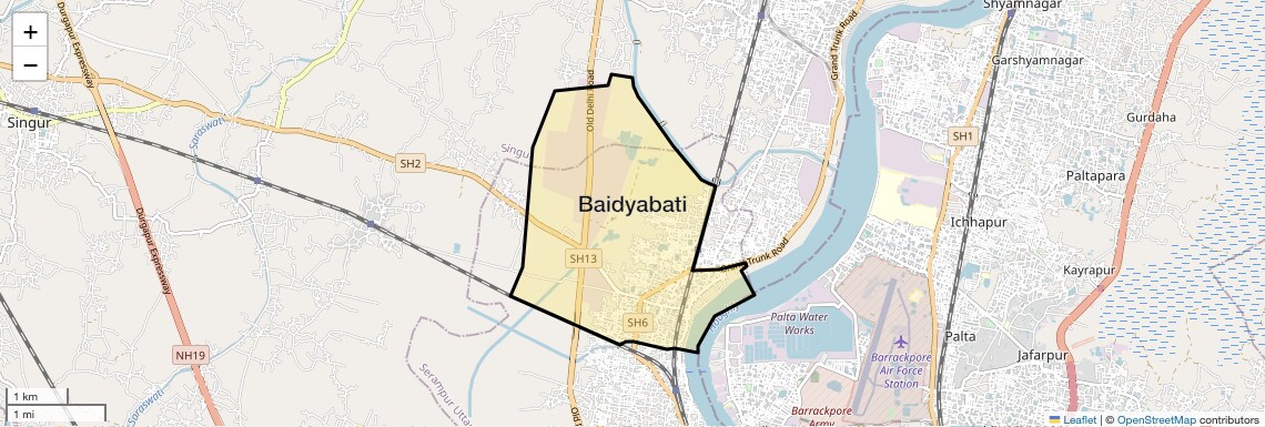 Location Map of Baidyabati, Kolkata