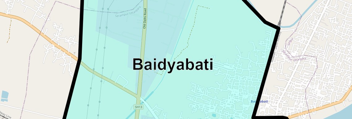 Location Map of Baidyabati, Kolkata