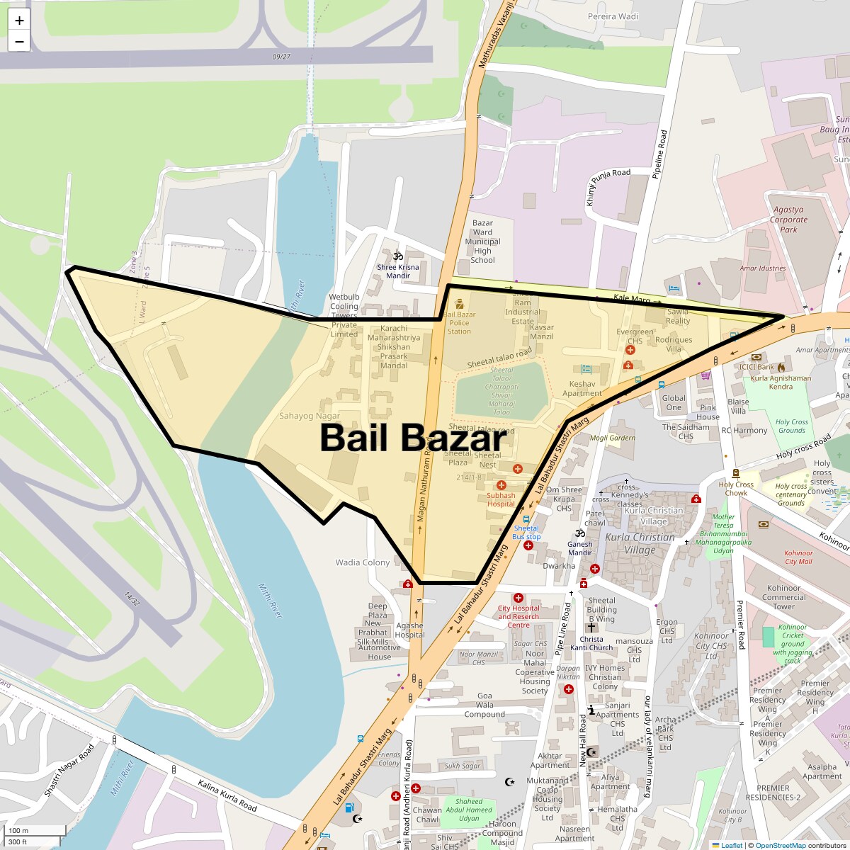 Location Map of Bail Bazar, Mumbai