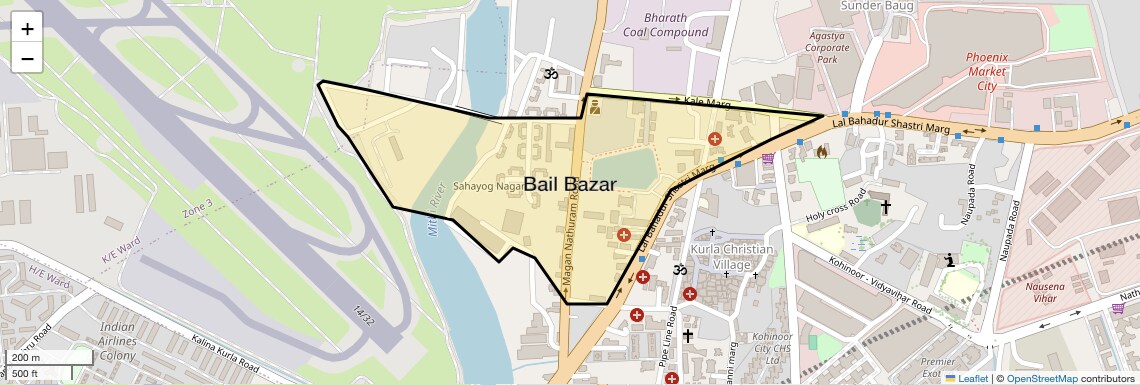 Location Map of Bail Bazar, Mumbai