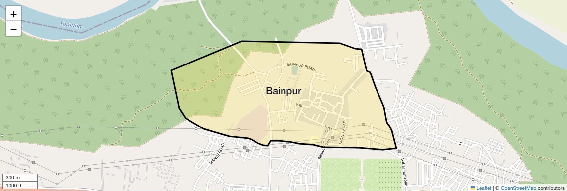 Location Map of Bainpur, Agra