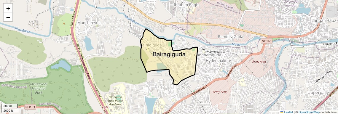 Location Map of Bairagiguda, Hyderabad
