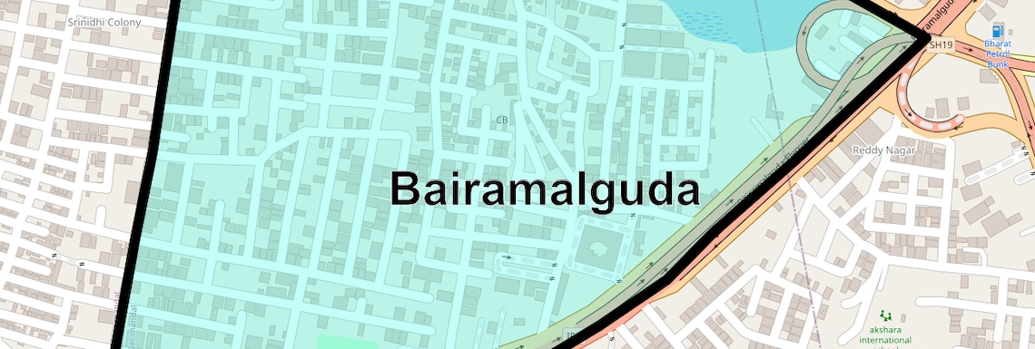 Location Map of Bairamalguda, Hyderabad