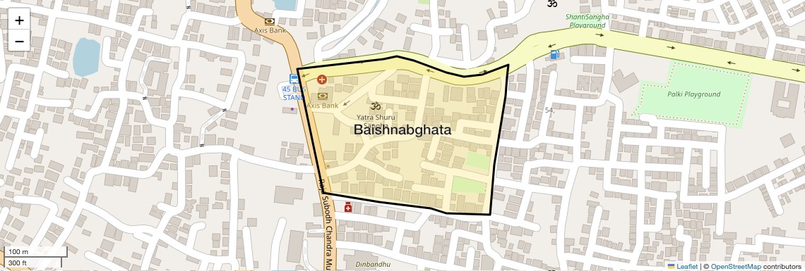 Location Map of Baishnabghata, Kolkata