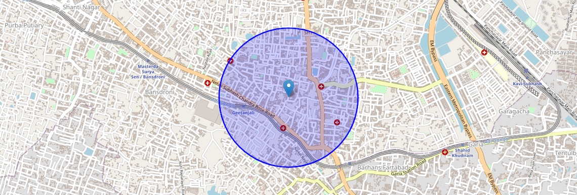 Location Map of Baishnabghata Lane, Kolkata