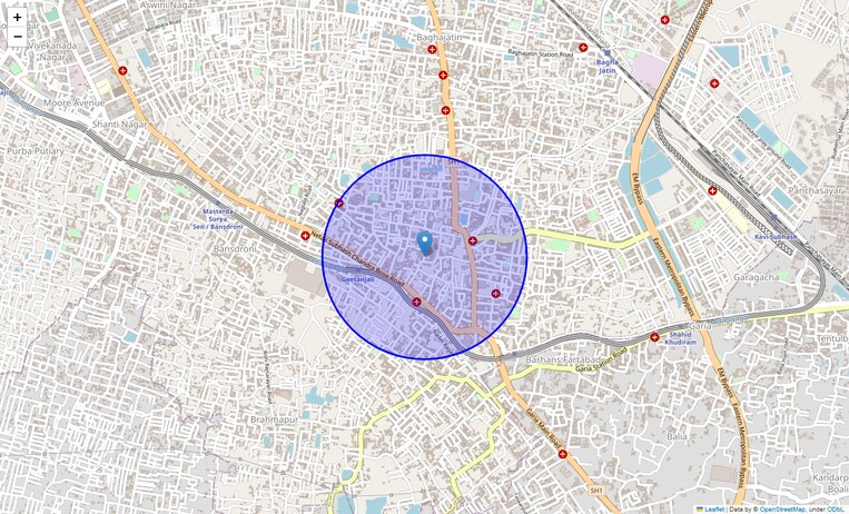 Location Map of Baishnabghata Lane