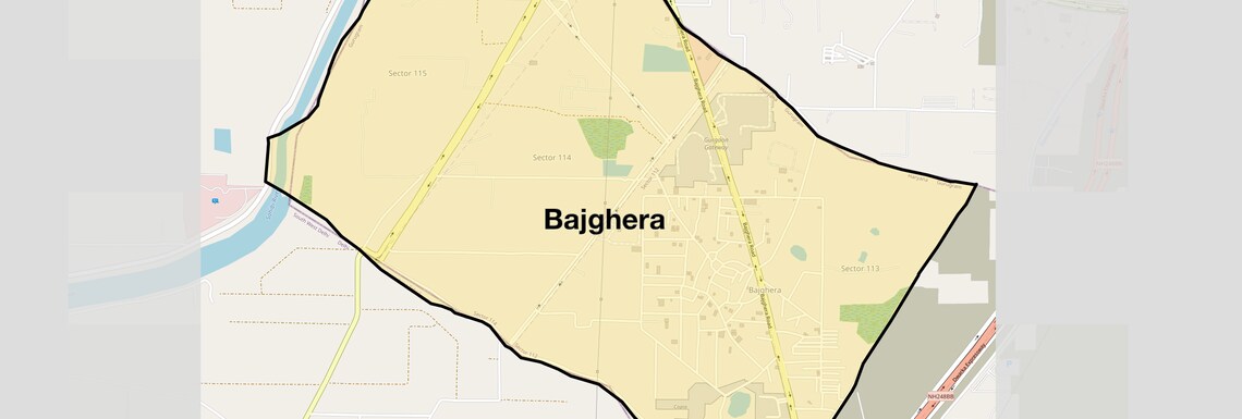 Location Map of Bajghera, Gurgaon