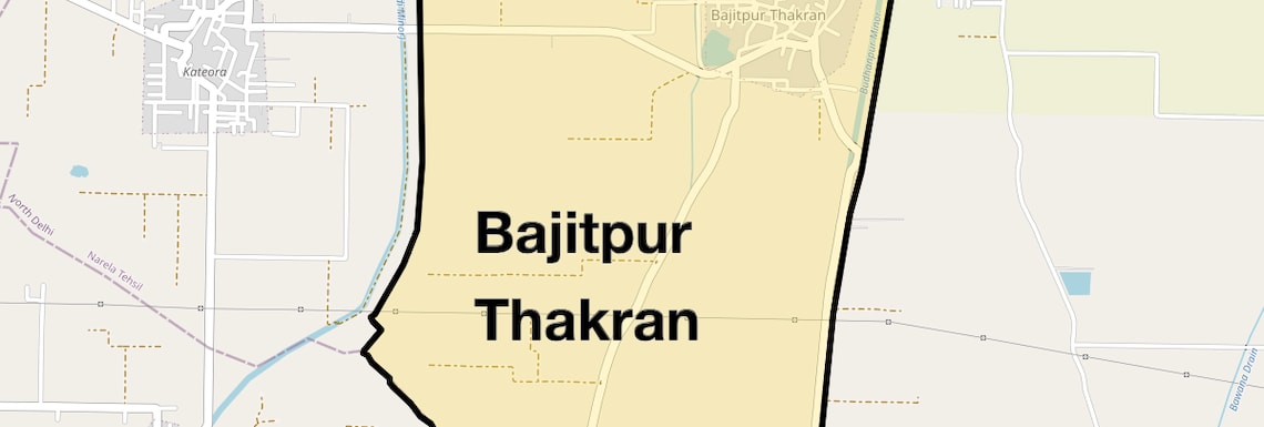 Location Map of Bajitpur Thakran, Delhi