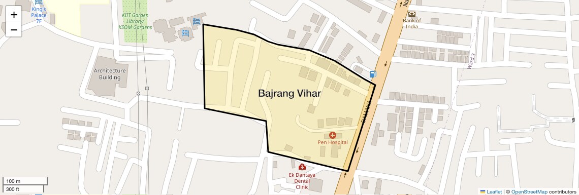 Location Map of Bajrang Vihar, Bhubaneswar