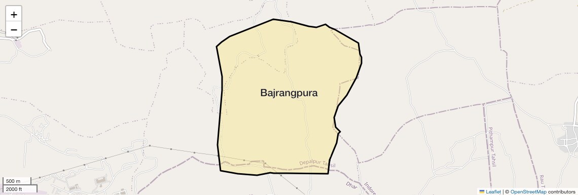 Location Map of Bajrangpura, Indore