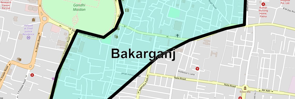 Location Map of Bakarganj, Patna