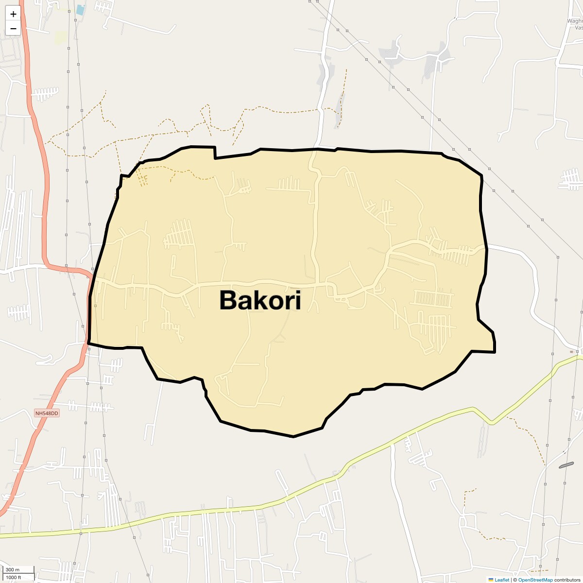 Location Map of Bakori, Pune