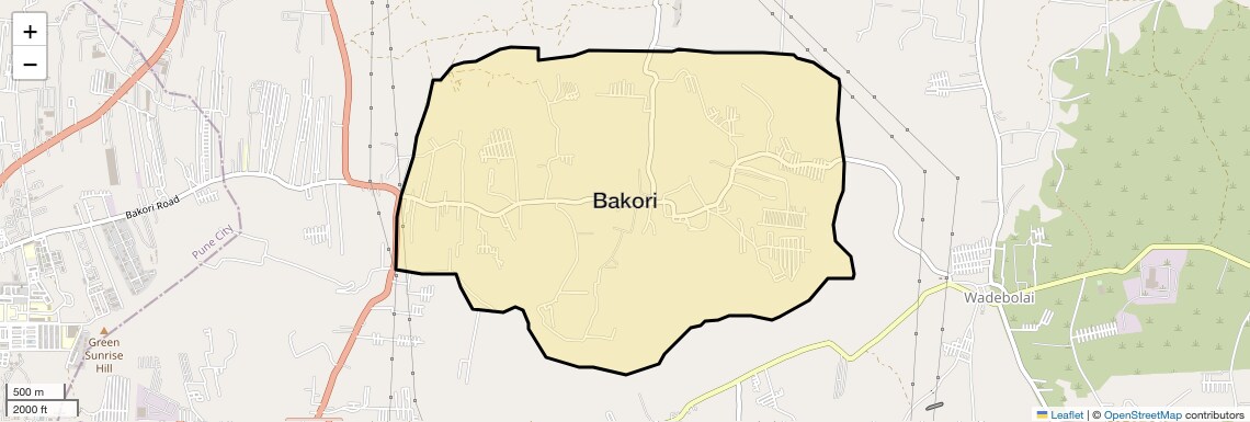 Location Map of Bakori, Pune