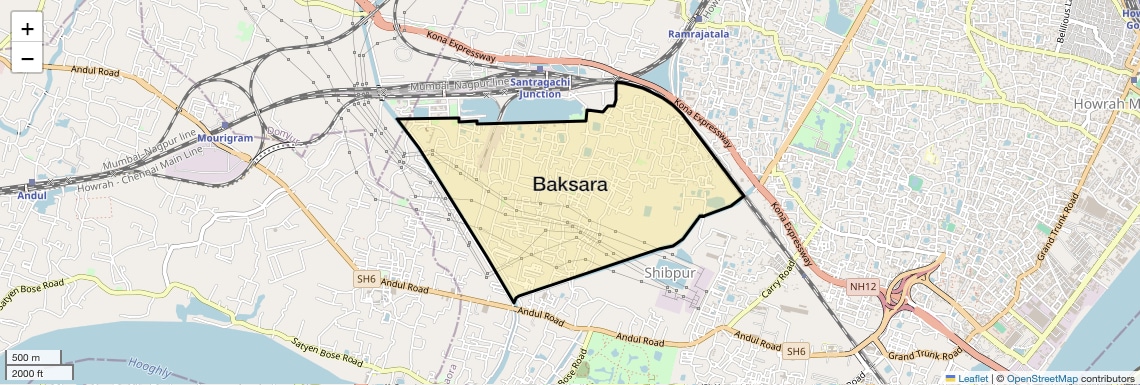 Location Map of Baksara, Kolkata