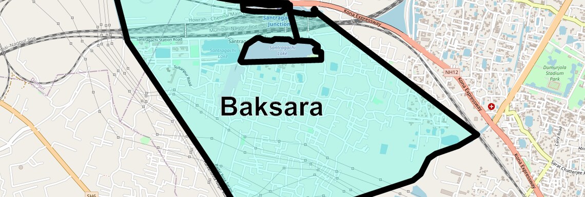 Location Map of Baksara, Kolkata