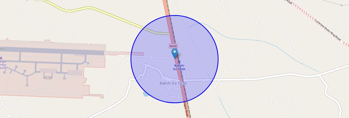Location Map of Bakshi Ka Talab, Lucknow