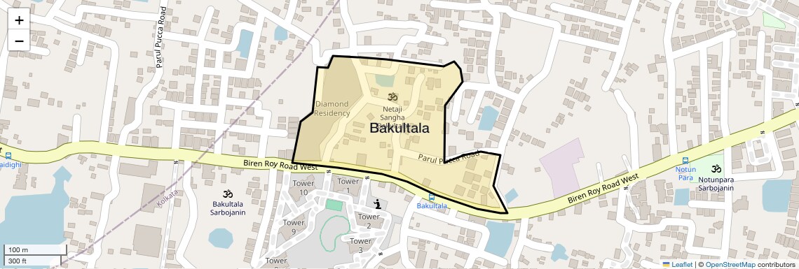 Location Map of Bakultala, Kolkata