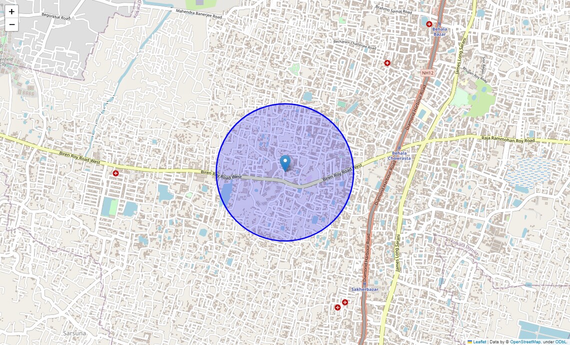 Location Map of Bakultala, Kolkata
