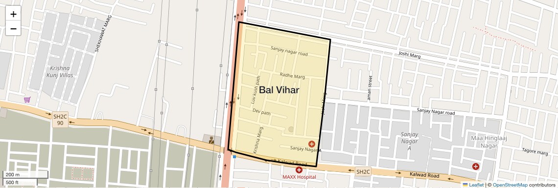 Location Map of Bal Vihar, Jaipur