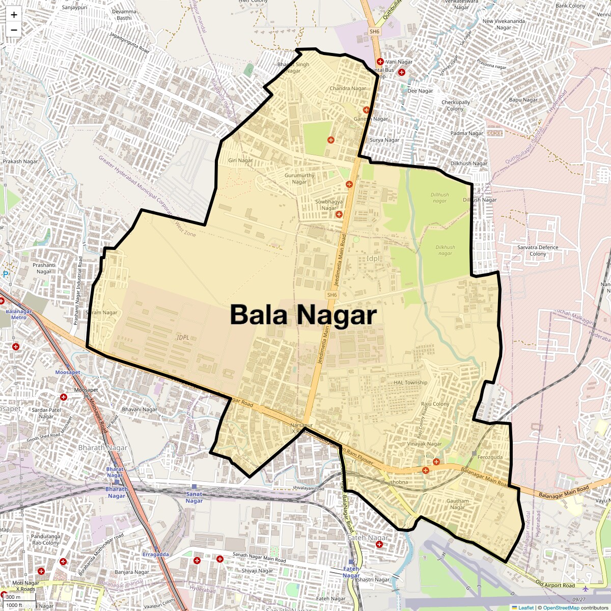 Check Time Travel of Bala Nagar, Hyderabad