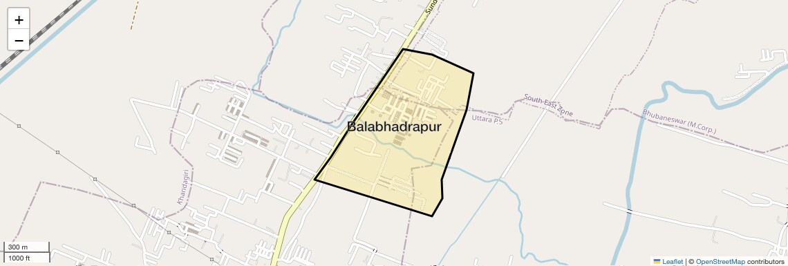 Location Map of Balabhadrapur, Bhubaneswar