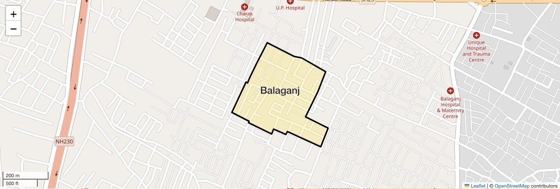 Location Map of Balaganj, Lucknow