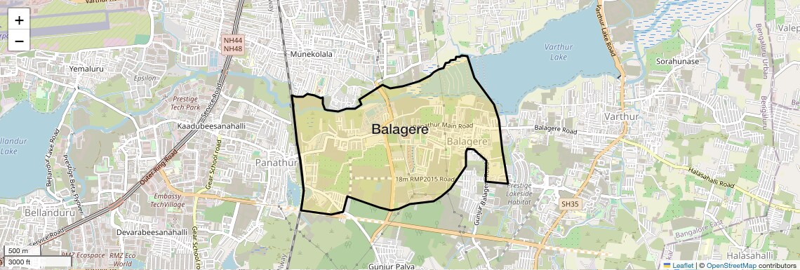 Location Map of Balagere, Bangalore