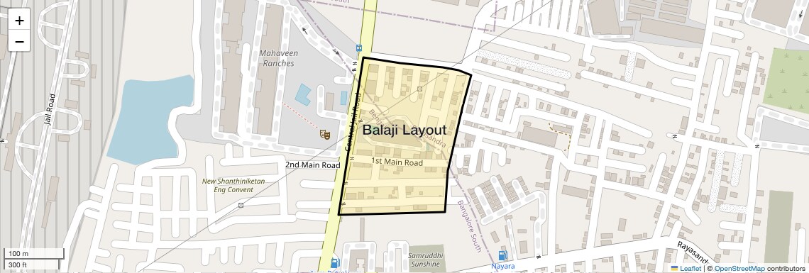 Location Map of Balaji Layout, Bangalore