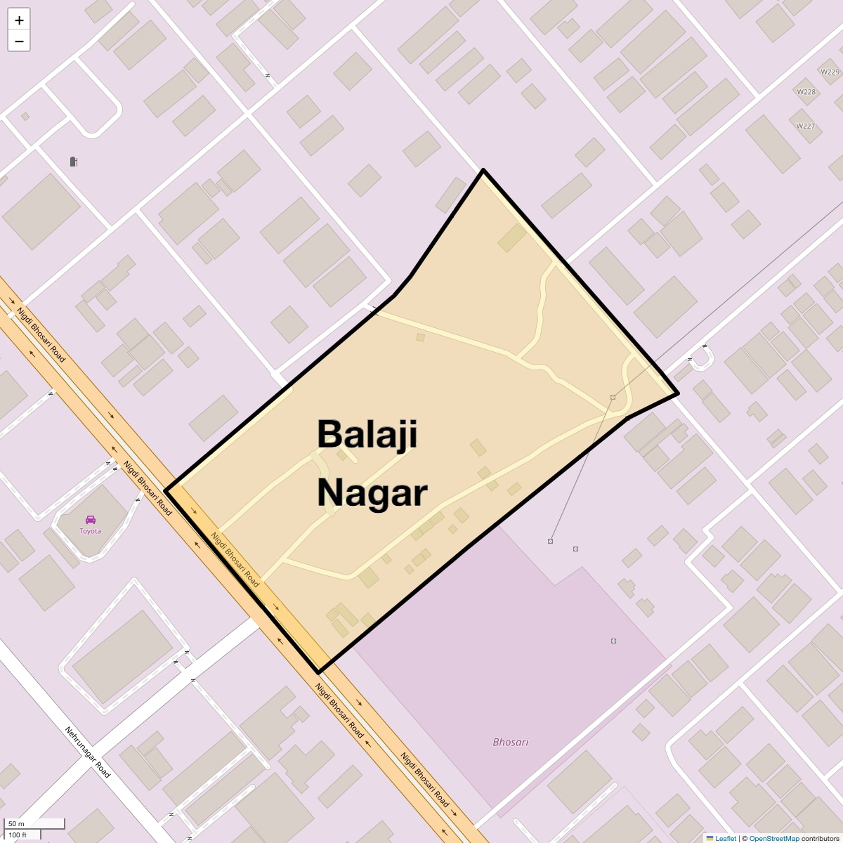 Location Map of Balaji Nagar, Pune