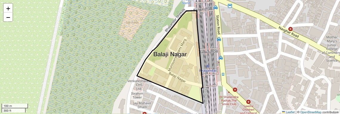 Location Map of Balaji Nagar, Thane