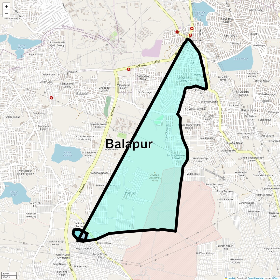 Location Map of Balapur, Patna